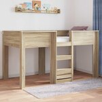vidaXL Lit Superposé pour Enfants Chêne Sonoma 90 x 190 cm