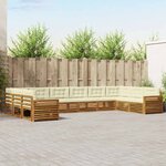 vidaXL Ensembles de canapés 8 pc Naturel et Crème Bois d'Acacia Massif