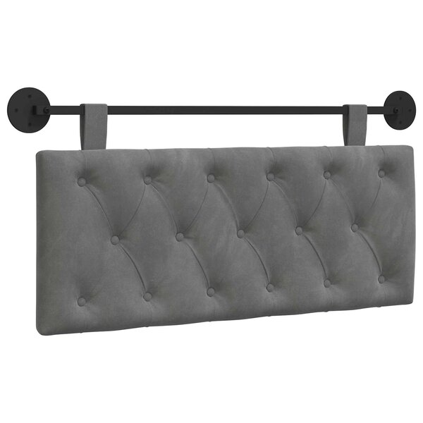 vidaXL Tête de lit suspendue Gris foncé Velours