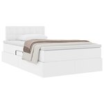 vidaXL Lit de Rangement Blanc pur 120 x 200 cm Cuir synthétique