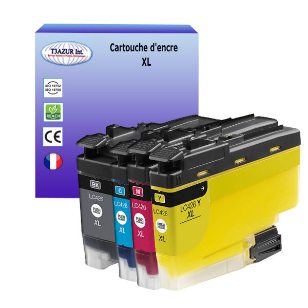 T3AZUR- 4x Cartouches compatibles avec Brother MFC-J4335DW  MFC-J4340DW  MFC-J4540DW  MFC-J4540DWXL  LC426XL