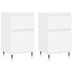 vidaXL Buffets 2 Pièces blanc 40x35x70 cm bois d’ingénierie