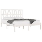 vidaXL Cadre de lit sans matelas blanc bois massif