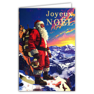 Carte Joyeux Noël ROUGE OU OR DORÉ BRILLANT avec Enveloppe Blanche 12x17cm