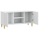 vidaXL Meuble TV 102 x 34 5 x 50 cm Blanc Bois d'ingénierie
