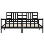 vidaXL Cadre de lit sans matelas noir 200x200 cm bois massif de pin