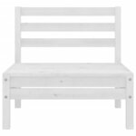 vidaXL Canapé à 2 places de jardin Blanc Bois de pin solide