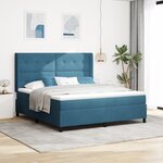 lit box spring vidaXL avec matelas bleu foncé 180x200 cm en velours