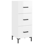 vidaXL Buffet Blanc brillant 34 5x34x90 cm Bois d'ingénierie