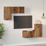 vidaXL Ensemble meuble TV 4 Pièces Bois ancien 60 x 30 x 30 cm
