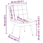 vidaXL Chaise de relaxation crème 64x74x84 cm velours