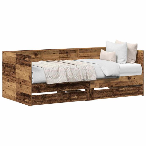 vidaXL Lit d'appoint Bois Ancien 90 x 200 cm Bois d'ingénierie