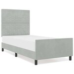 vidaXL Cadre de lit avec tête de lit Gris clair 100 x 200 cm Velours
