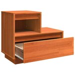 vidaXL Cabinet de chevet avec tiroir 2 Pièces Marron cire 60 x 34 x 51 cm