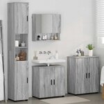 vidaXL Ensemble de mobilier de salle de bain 4 Pièces Sonoma gris