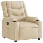 vidaXL Fauteuil inclinable Crème Tissu