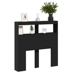 vidaXL Armoire tête de lit avec LED noir 100x17x102 cm
