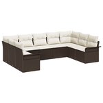 vidaXL Ensemble de canapé de jardin 9 Pièces Marron Poly rotin
