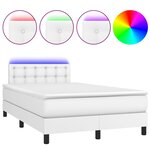 vidaXL Sommier à lattes de lit avec matelas et LED Blanc 120x200 cm