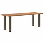 vidaXL Table à manger et bord naturel bois massif chêne rectangulaire