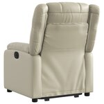 vidaXL Fauteuil inclinable électrique crème similicuir