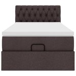 vidaXL Cadre de lit ottoman avec matelas marron foncé 80x200 cm tissu