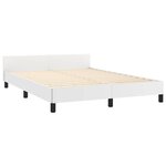 vidaXL Cadre de lit avec tête de lit sans matelas blanc 140x190 cm