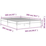 vidaXL Cadre de lit sans matelas sonoma gris 160x200 cm