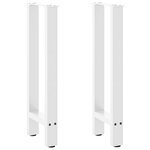 vidaXL Pieds de table console Blanc 2 pièces 28 x (72-73) cm Acier
