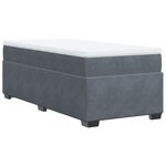 vidaXL Sommier à lattes de lit et matelas Gris foncé 90x200 cm Velours