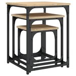 vidaXL Tables basses gigognes 3 Pièces chêne sonoma bois d'ingénierie