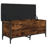 vidaXL Banc de rangement chêne fumé 102x42x45 cm bois d'ingénierie