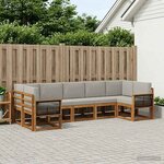vidaXL Ensemble de canapés d'extérieur 7 pc Naturel et gris clair