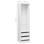 vidaXL Garde-robe avec tiroirs Blanc brillant Bois d'ingénierie