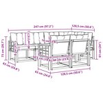 vidaXL Ensemble de canapés d'extérieur 7 pc Naturel et Beige