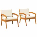 vidaXL Chaise de jardin 2 Pièces Marron Bois d'acacia massif