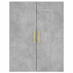vidaXL Buffet haut Gris béton 69 5x34x180 cm Bois d'ingénierie