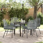vidaXL Ensemble de salle à manger pour jardin 5 Pièces Gris polyrotin