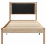 vidaXL Cadre de lit avec tête de lit Noir 80 x 190 cm Pin massif