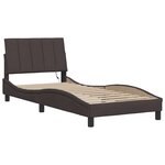 vidaXL Cadre de lit sans matelas Hanko marron foncé 90x190 cm tissu