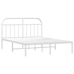 vidaXL Cadre de lit métal sans matelas et tête de lit blanc 183x213 cm