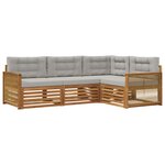 vidaXL Ensemble de canapés d'extérieur 4 pc Naturel et gris clair
