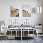 vidaXL Cadre de lit métal sans matelas et pied de lit blanc 150x200 cm