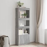 vidaXL Buffet haut 63x33x180 cm sonoma gris bois d'ingénierie