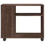 vidaXL Table d'appoint avec roues chêne marron bois d'ingénierie