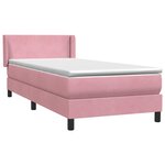 vidaXL Sommier à lattes de lit avec matelas rose 90x210 cm velours