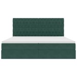 vidaXL Lit avec rangement et matelas Vert foncé 200 x 200 cm Velours