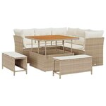 vidaXL Ensemble de canapé de jardin avec coussin 8 Pièces beige et crème