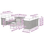 vidaXL Ensemble de canapé de jardin 9 Pièces Gris polyrotin
