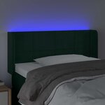 vidaXL Tête de lit à LED Vert foncé 103x16x78/88 cm Velours